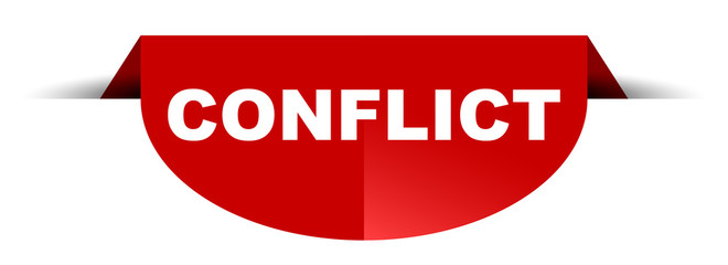 red vector round banner conflict