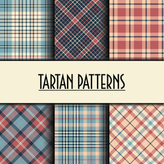 Set of seamless tartan patterns