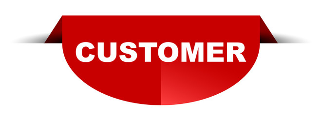 red vector round banner customer