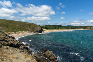 Landscape with beach at the mouth of the Veleka River, Sinemorets village, Burgas Region, Bulgaria