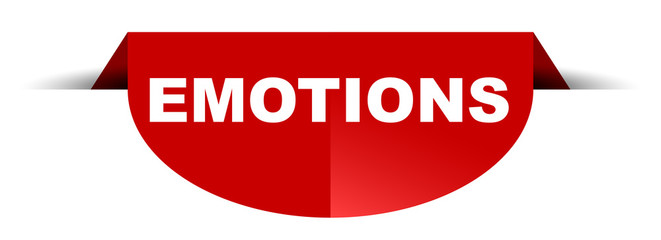 red vector round banner emotions