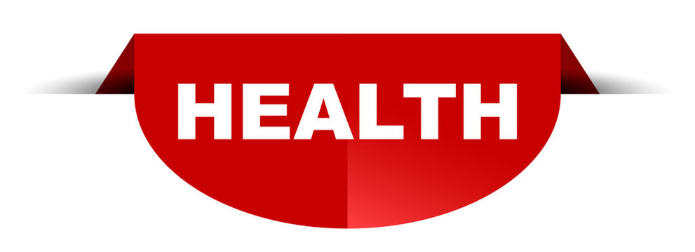 red vector round banner health