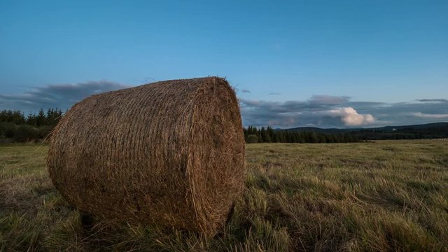 Autumn polish landscape. Sunset over Bieszczady mountains