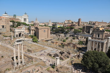 Fototapeta na wymiar View to Forum Romanum in Rome, Italy