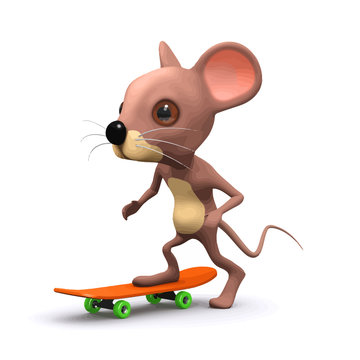 Vector 3d Mouse skateboarding