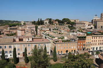 Fototapeta na wymiar View from Forum Romanum to Rome, Italy