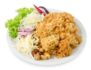 Crispy Catfish Salad with Green Mango and Vegetable