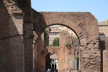 Ancient roman Forum Romanum in Rome Italy 