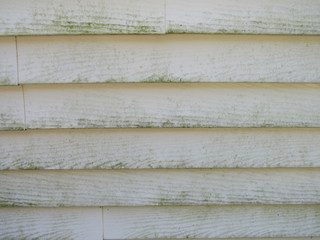 The dirty side of a house with mold and mildew