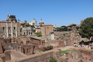 Ancient roman Forum Romanum in Rome Italy