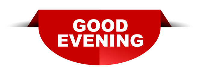 red vector round banner good evening