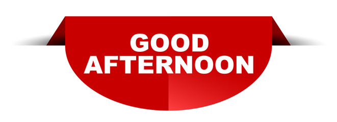 red vector round banner good afternoon