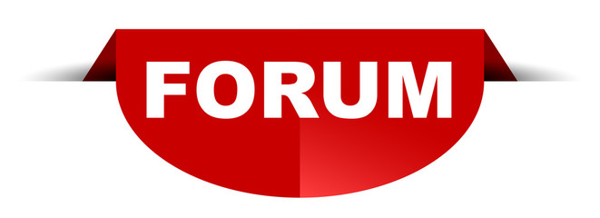 red vector round banner forum
