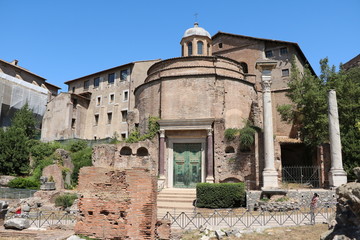 Fototapeta premium Temple of Romulus in Forum Romanum, Rome Italy 
