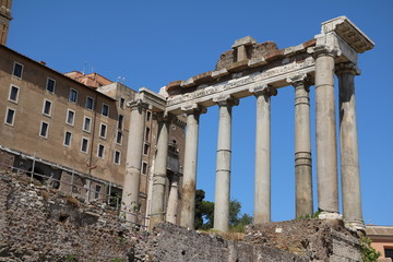 Tabularium and Temple of Saturn in Forum Romanum, Italy
