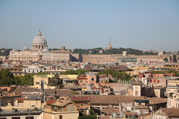 Fototapeta na wymiar View from park Villa Borghese to Rome, Italy 