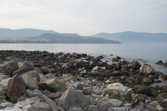 after the tide, molyvos, greece