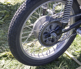 Old and dirty motorcycle tires