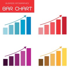 Vector Set of Bar Chart Infographics Templates