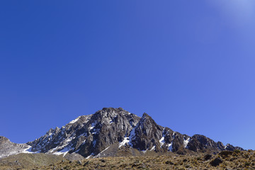 Beautiful view of the mountain peak in the Huaytapallana mountain range.