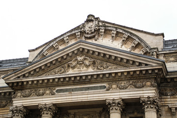 Photo of architecture and details of belgium building in Brussels.