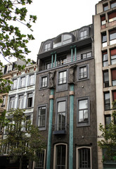 Photo of architecture and details of belgium building in Brussels.