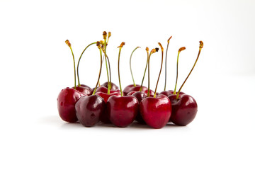 Berries ripe cherry on a white isolated background. Studio