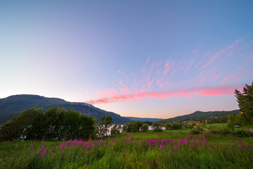 Sunset timelapse of Mountain landscape of Vang, Norway