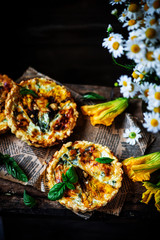 SQUASH BLOSSOM TART.style rustic