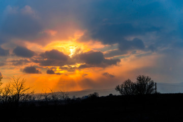 Fototapeta na wymiar Aazing clouds at the sunset