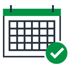 calendar flat design. symbol yes
