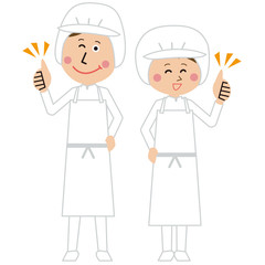 給食職員or食品工場の男女が「いいね！」