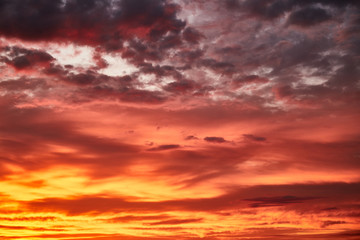 Red sunset. Sunset sky. Red.