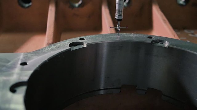 Coordinate Measuring Machine CMM Measures a Steed Detail with High Precision