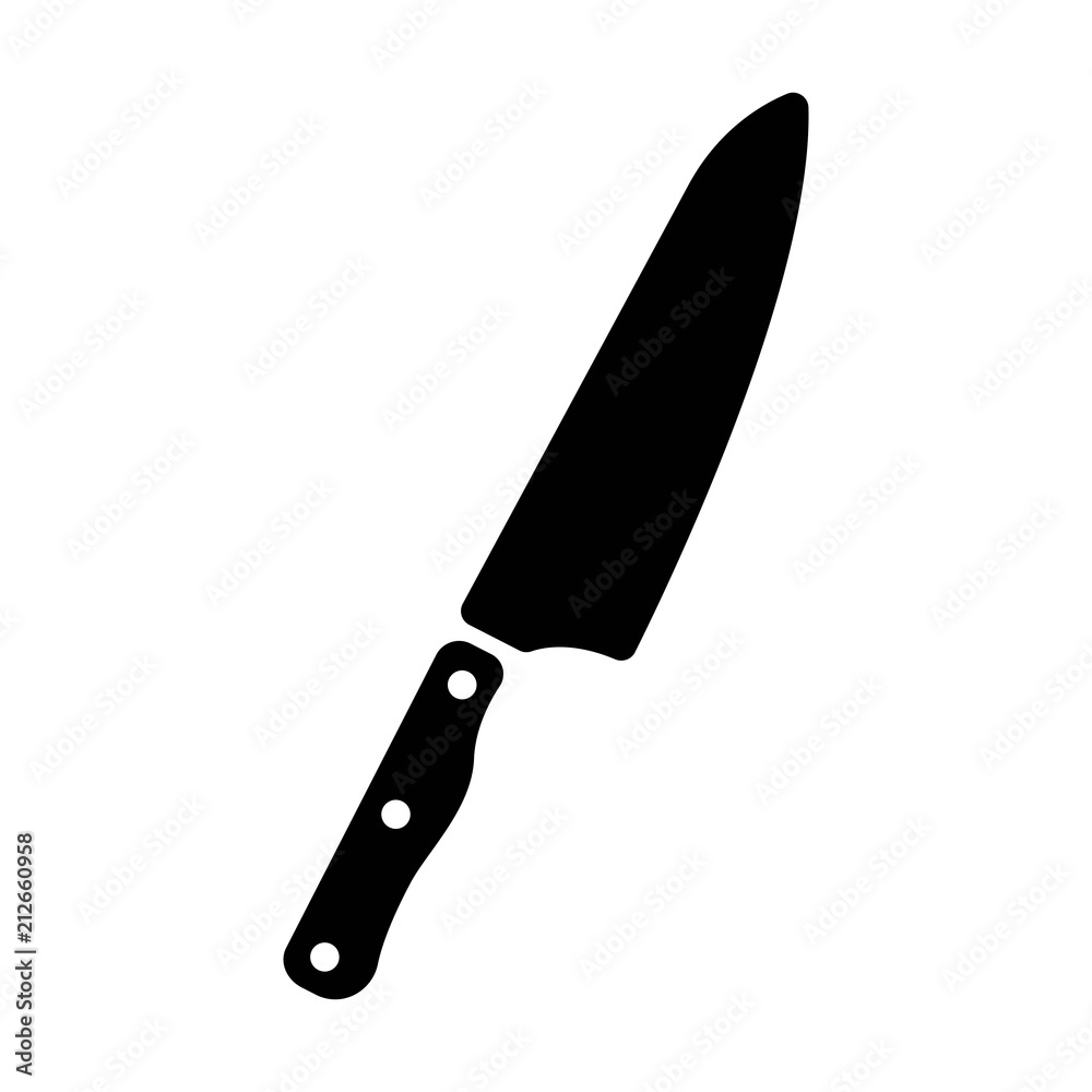 Wall mural cutlery knife icon black vector. isolated