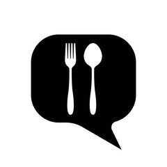 cutlery in the dialog box icon. isolated