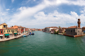 Canal through Murano Island; Venice, Italy