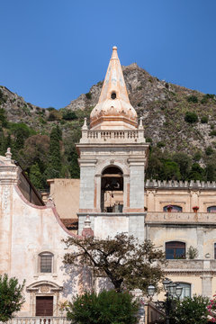 Bell Tower in Toarmina main square.