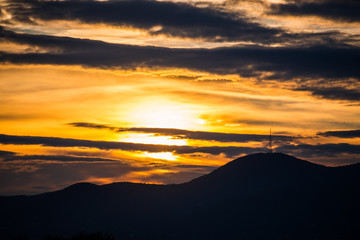 sunset in the mountains