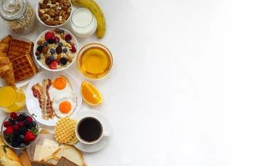 Tuinposter Healthy breakfast background © destillat