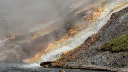 steaming hot spring water 