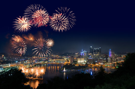 Fireworks over Pittsburgh for Independence Day
