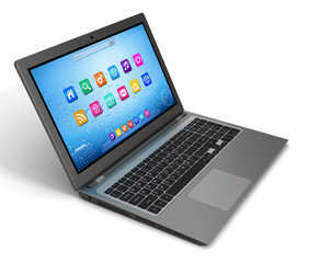 laptop computer single 3d illustration