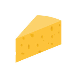 Cut cheese piece isolated on white background