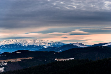 Fototapeta premium sunset in the mountains