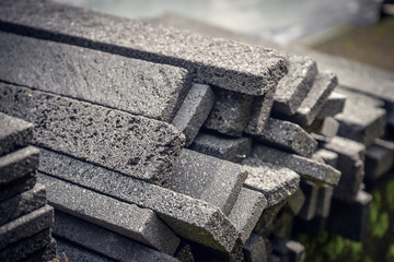 Stack  of natural stone bricks