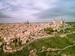 Vista aerea de Toledo, Espa&ntilde;a