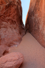 Canyon in Canyon lands of Arches national park in USA