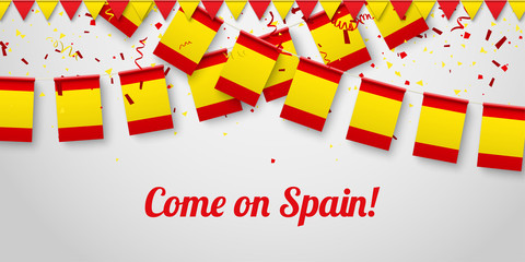 Come on Spain! Background with national flags.