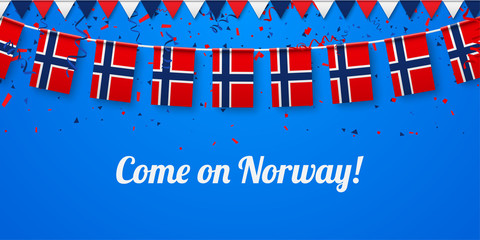 Come on Norway! Background with national flags.